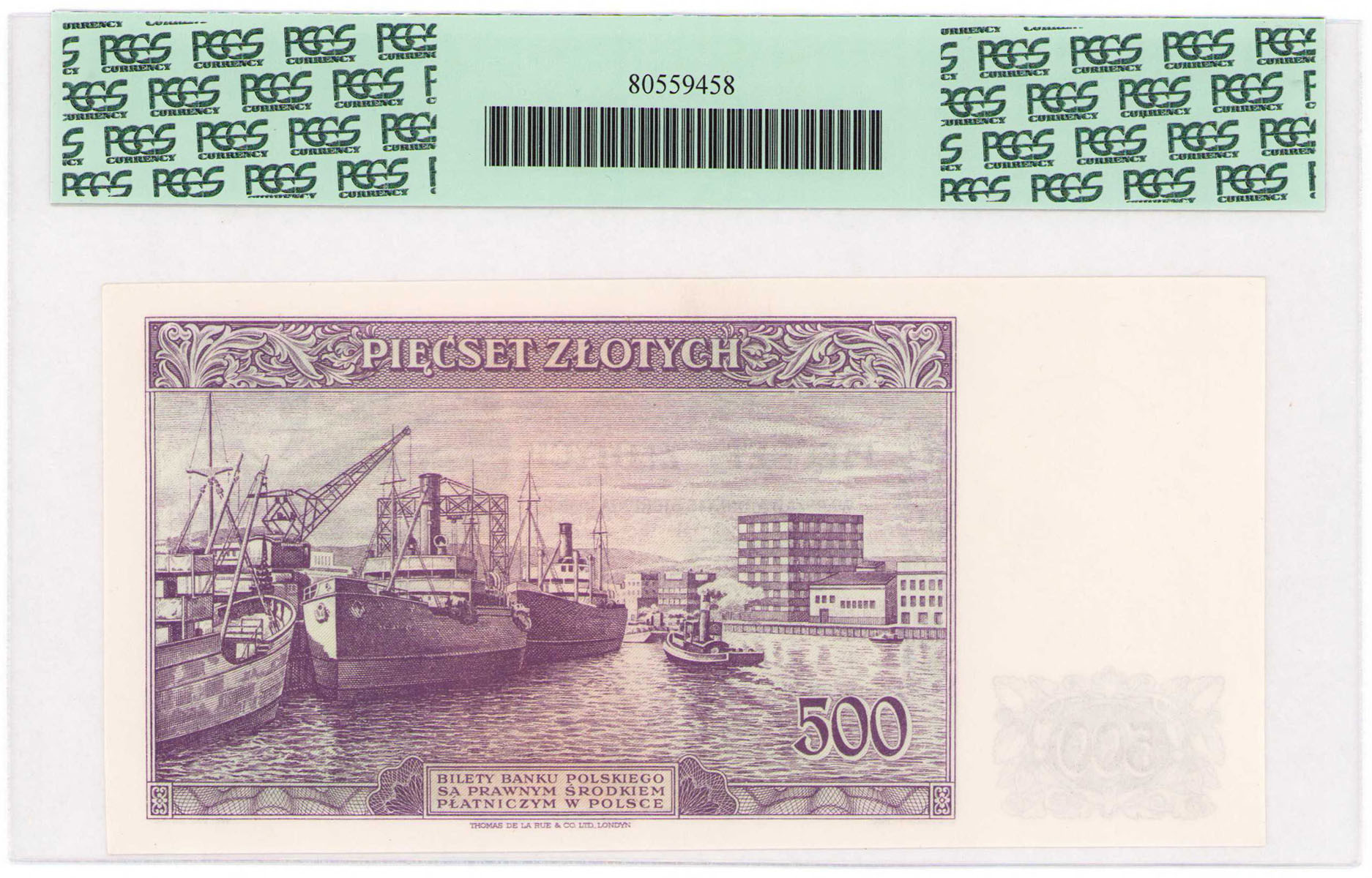 Emigracja. 500 złotych 1939 seria C, PCGS AU58 - RZADKOŚĆ R6
